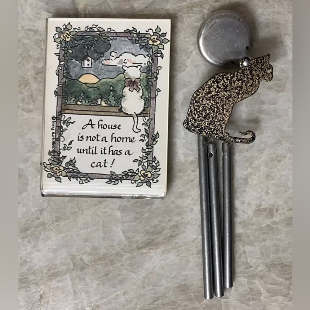 Lot Magnet Metal Cat Fridge Chime & A House Is Not A Home Until It Has A Cat